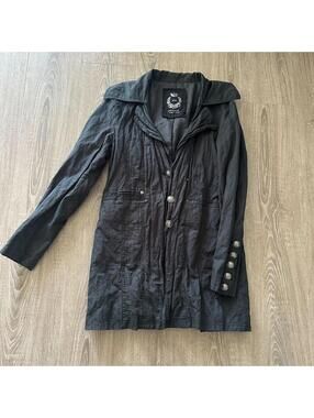 American Vintage Gothic-Victorian Inspired Black Longline Coat